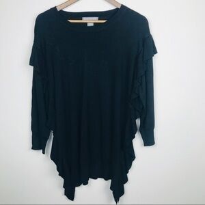 Kate and Mallory Black Ruffle Sweater